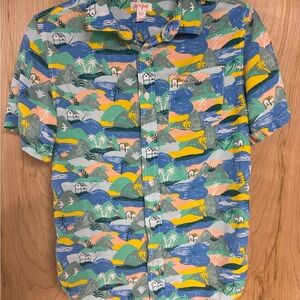 Cat & Jack Green and Blue Casual Button Down Shirt